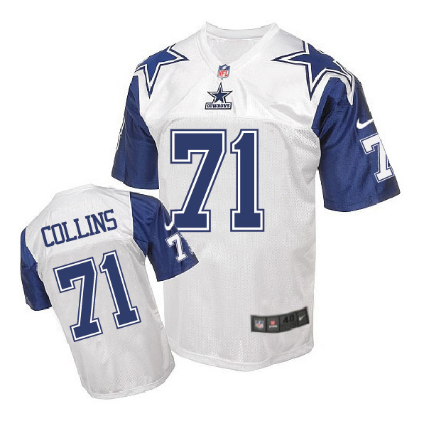 Nike Cowboys 71 La'el Collins White Throwback Elite Jersey