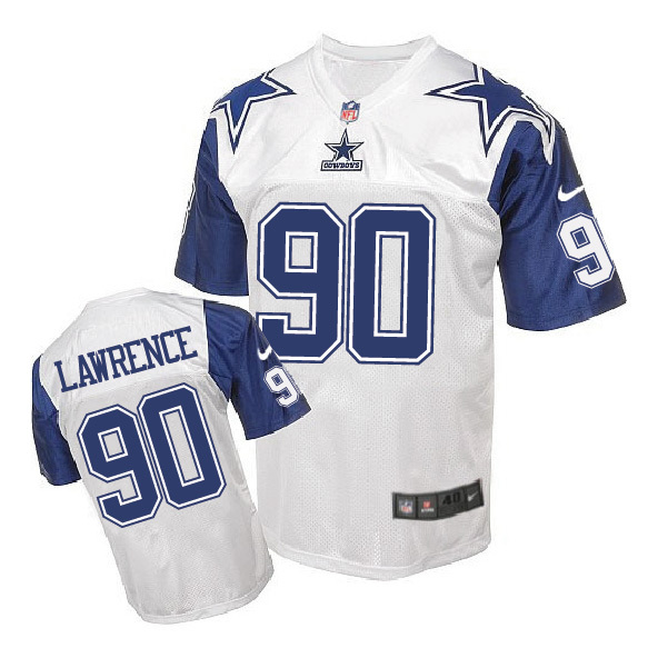 Nike Cowboys 90 DeMarcus Lawrence White Throwback Elite Jersey