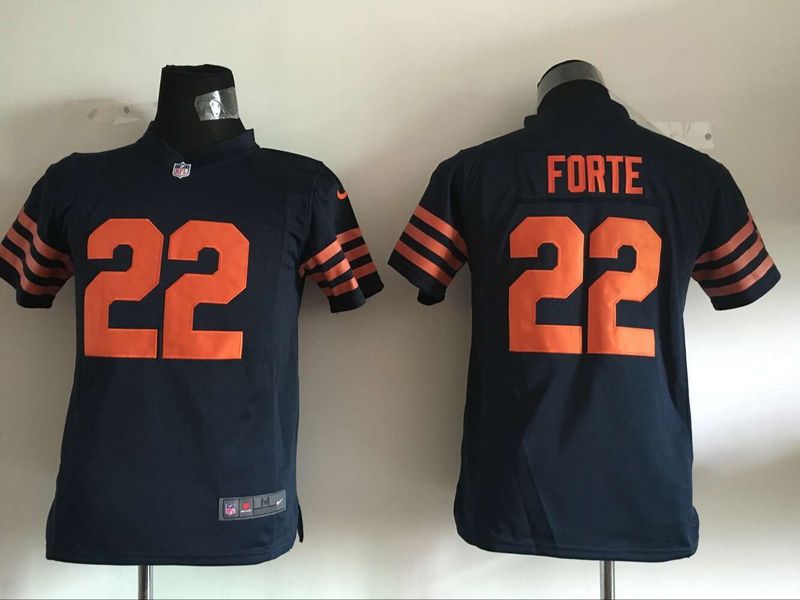 Nike Bears 22 Matt Forte Blue Orange Number Youth Game Jersey