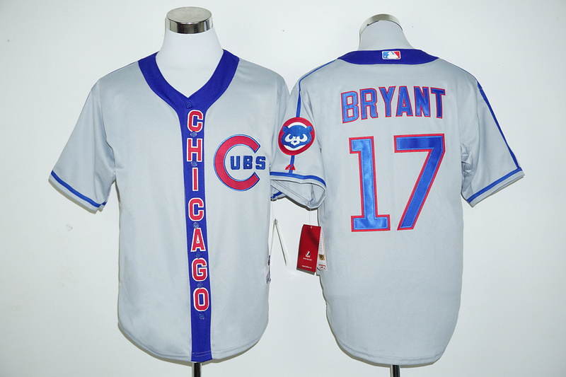 Cubs 17 Kris Bryant Grey Cooperstown Cool Base Jersey