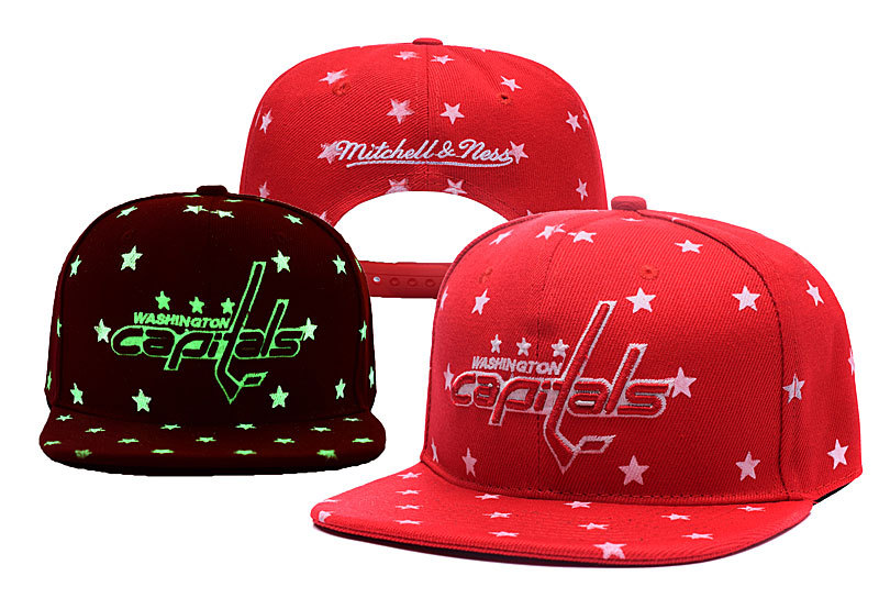 Capitals Red Mitchell & Ness Adjustable Luminous Hat YD