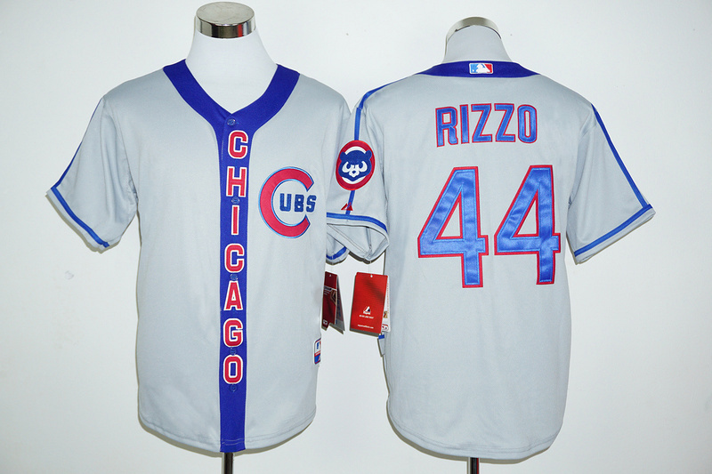 Cubs 44 Anthony Rizzo Grey Cooperstown Cool Base Jersey