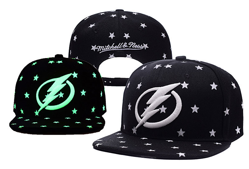 Lightning Black Mitchell & Ness Adjustable Luminous Hat YD