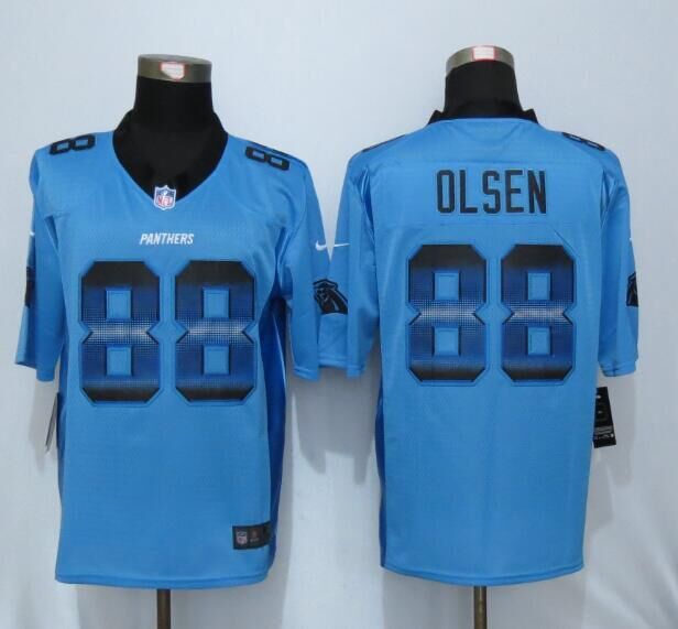 Nike Panthers 28 Greg Olsen Blue Pro Line Fashion Strobe Jersey