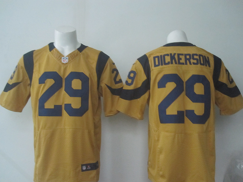 Nike Rams 29 Eric Dickerson Gold Color Rush Elite Jersey