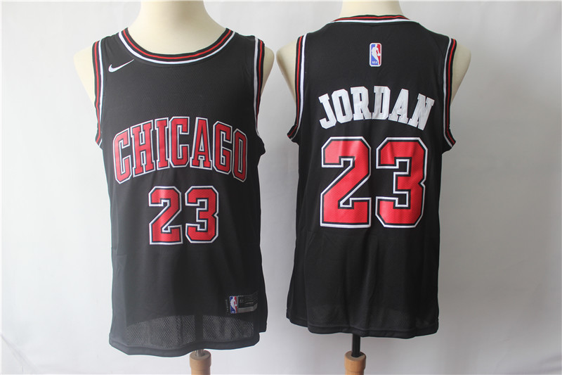 Bulls 23 Michael Jordan Black Nike Swingman Jersey