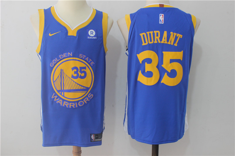 Warriors 35 Kevin Durant Blue Nike Authentic Jersey
