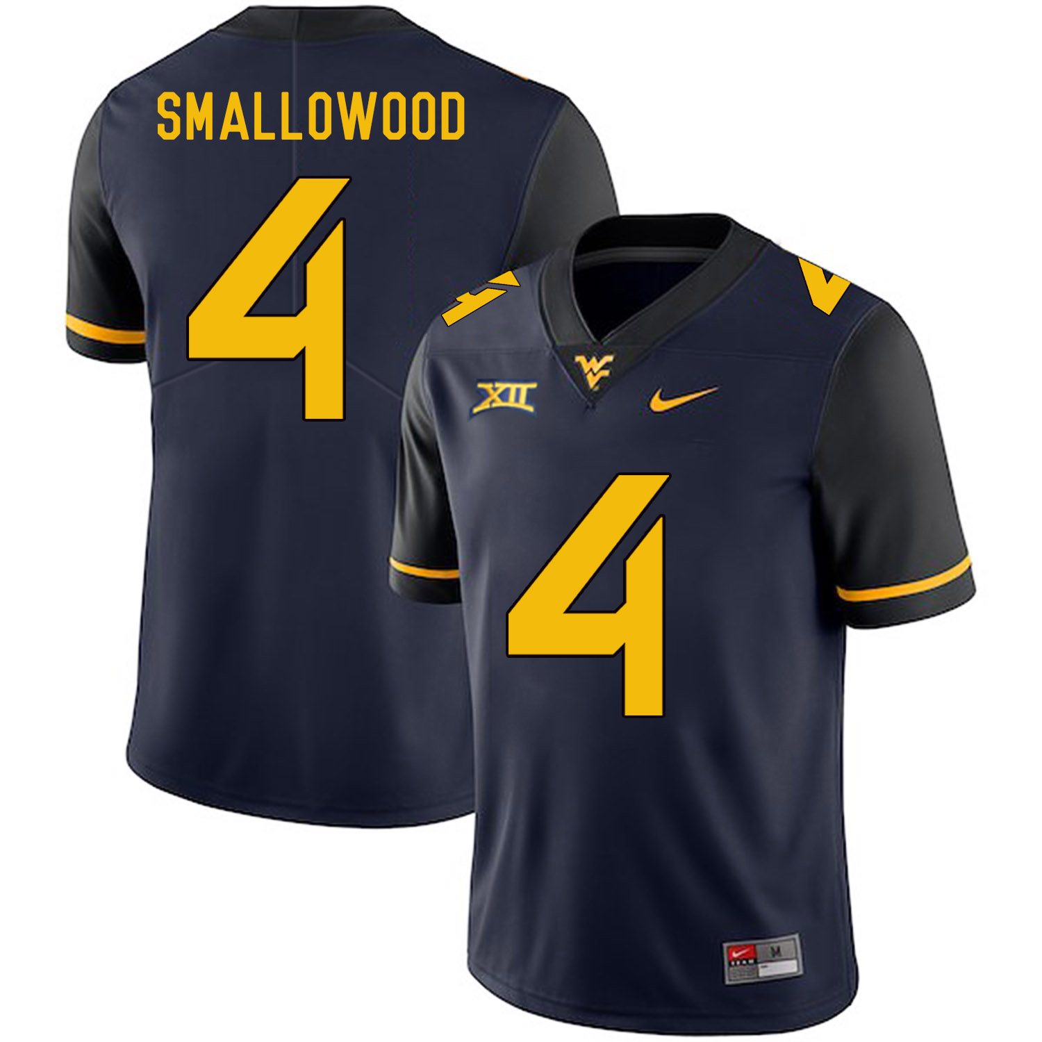 West Virginia Mountaineers 4 Wendell Smallwood Navy College Football Jersey