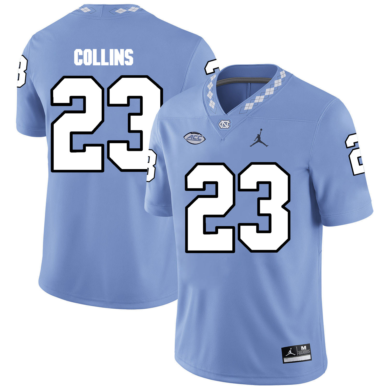 North Carolina Tar Heels 23 David Collins Blue College Football Jersey