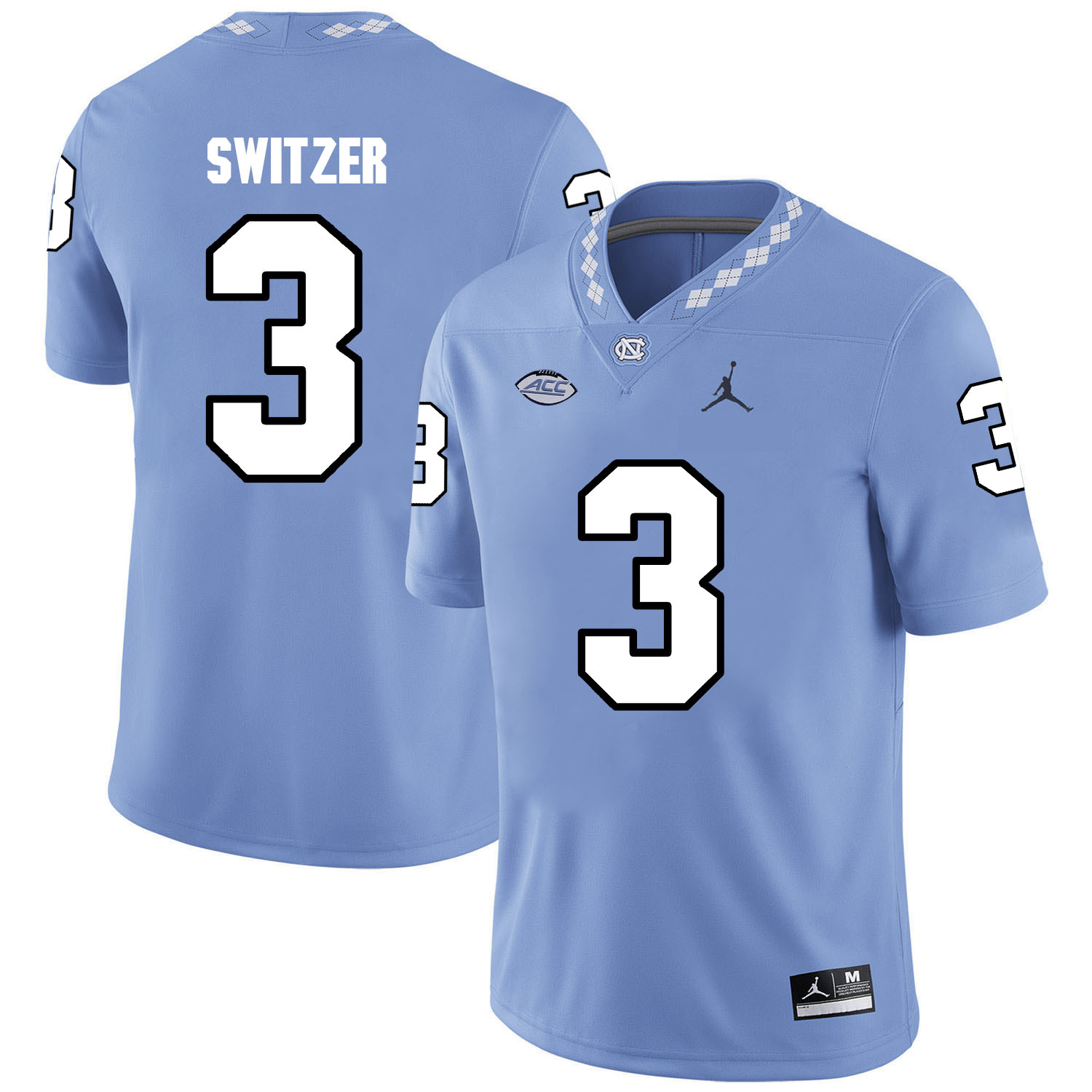 North Carolina Tar Heels 3 Ryan Switzer Blue College Football Jersey - Click Image to Close