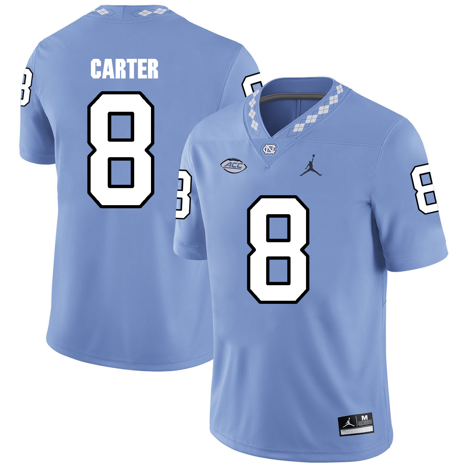 North Carolina Tar Heels 8 Michael Carter Blue College Football Jersey