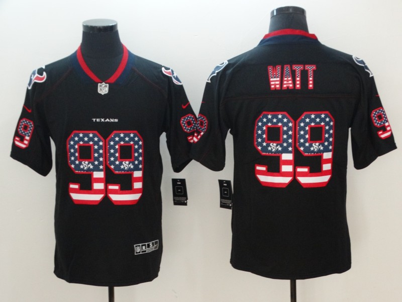 Nike Texans 99 J.J. Watt Black USA Flag Fashion Limited Jersey