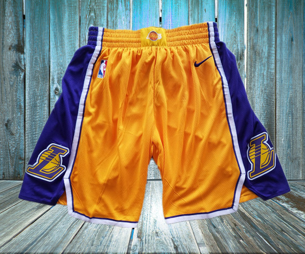 Lakers Yellow Nike Swingman Shorts
