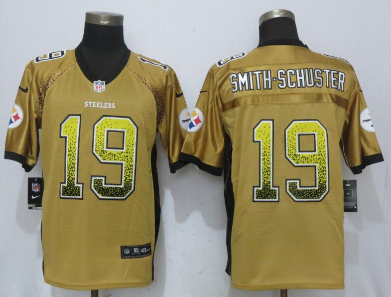 Nike Steelers 19 JuJu Smith-Schuster Gold Drift Fashion Elite Jersey