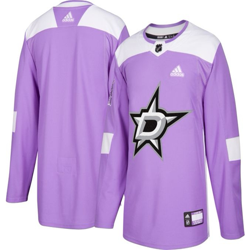 Men's Dallas Stars Purple Adidas Hockey Fights Cancer Custom Practice Jersey
