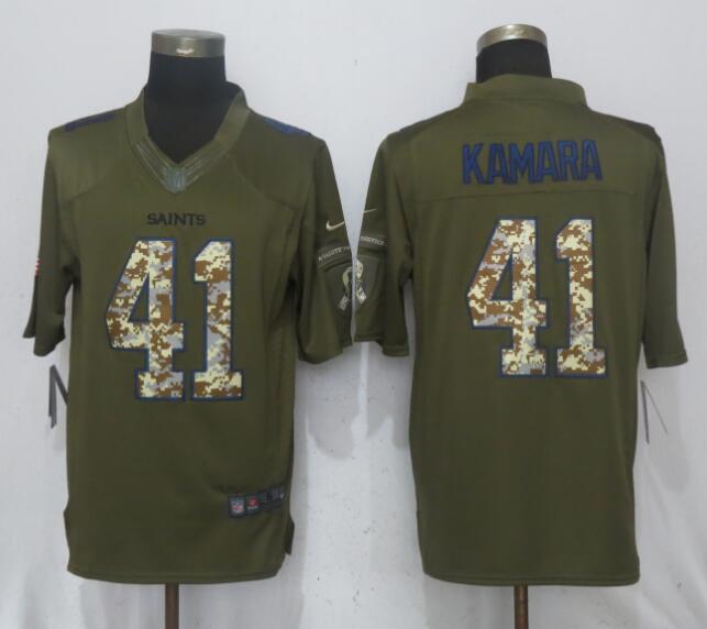 Nike Saints 41 Alvin Kamara Green Salute To Service Limited Jersey