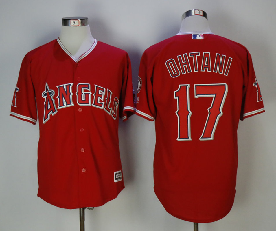 Angels 17 Shohei Ohtani Red Cool Base Jersey