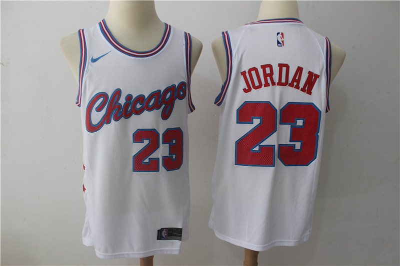 Bulls 23 Michael Jordan White Nike City Edition Swingman Jersey - Click Image to Close