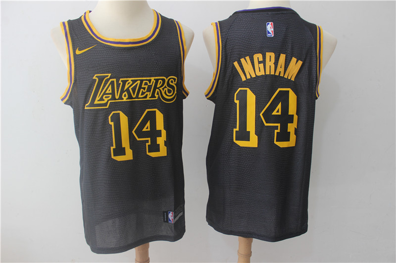 Lakers 14 Brandon Ingram Black Nike City Edition Swingman Jersey