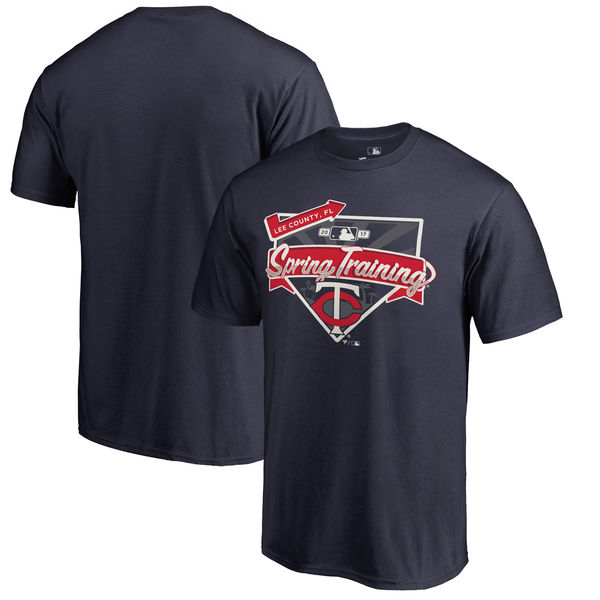 Minnesota Twins Fanatics Branded 2017 MLB Spring Training Team Logo Big & Tall T Shirt Navy - Click Image to Close