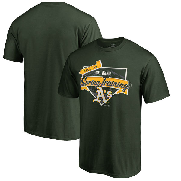 Oakland Athletics Fanatics Branded 2017 MLB Spring Training Logo T Shirt Green - Click Image to Close