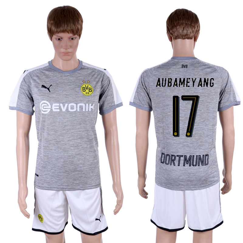 2017-18 Dortmund 17 AUBAMEYANG Third Away Soccer Jersey