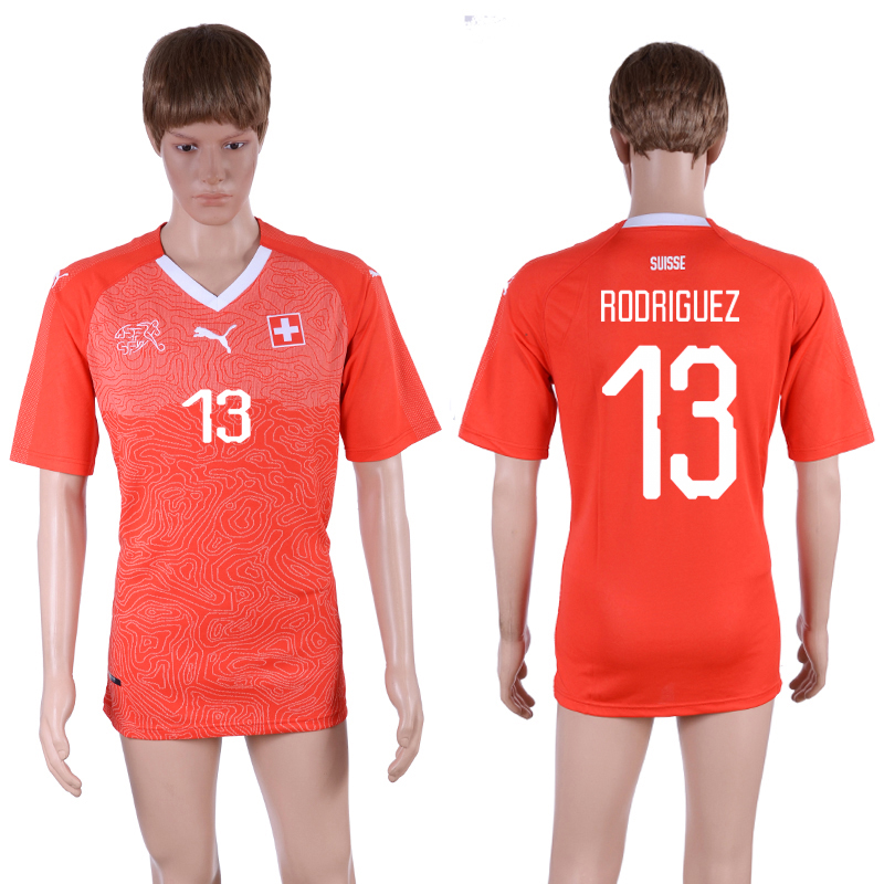 Switzerland 13 ROORIGUEZ Home 2018 FIFA World Cup Thailand Soccer Jersey - Click Image to Close