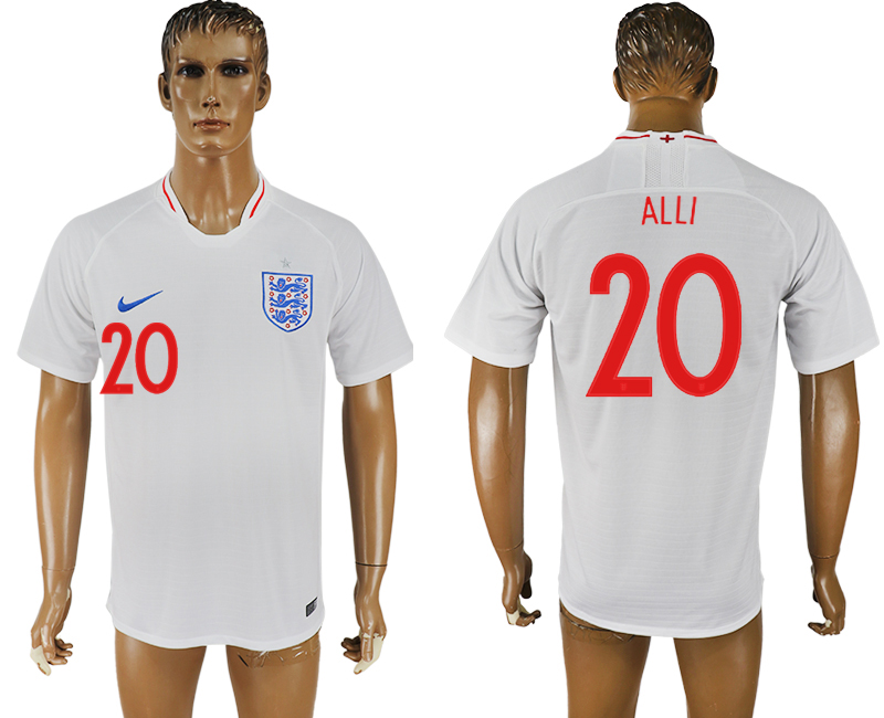 England 20 ALLI Home 2018 FIFA World Cup Thailand Soccer Jersey - Click Image to Close