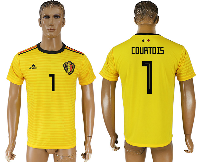 Belgium 1 COURTOIS Away 2018 FIFA World Cup Thailand Soccer Jersey - Click Image to Close