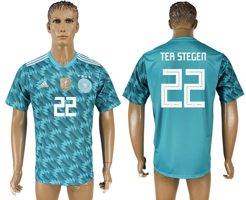 Germany 22 TER STEGEN Away 2018 FIFA World Cup Thailand Soccer Jersey - Click Image to Close