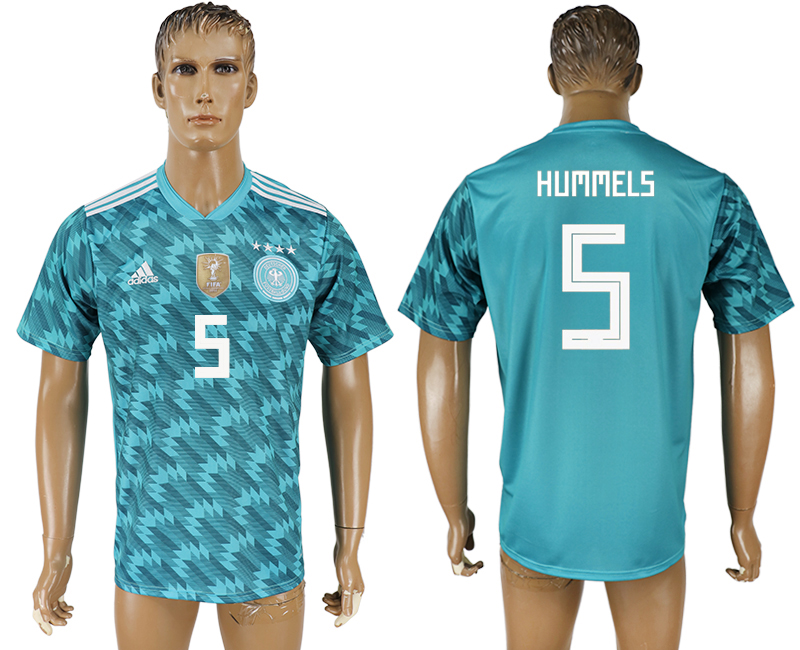 Germany 5 HUMMELS Away 2018 FIFA World Cup Thailand Soccer Jersey - Click Image to Close