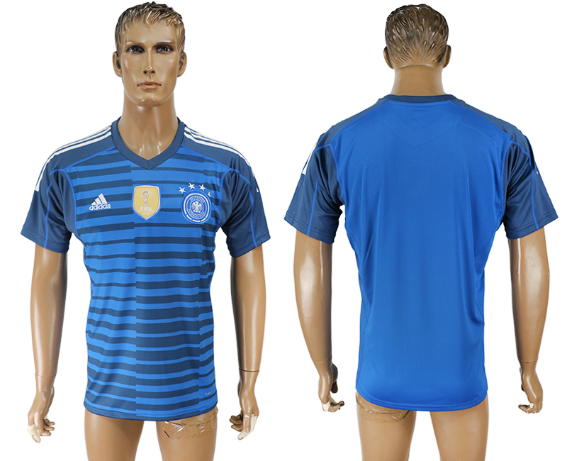 Germany Lake Blue Goalkeeper 2018 FIFA World Cup Thailand Soccer Jersey - Click Image to Close