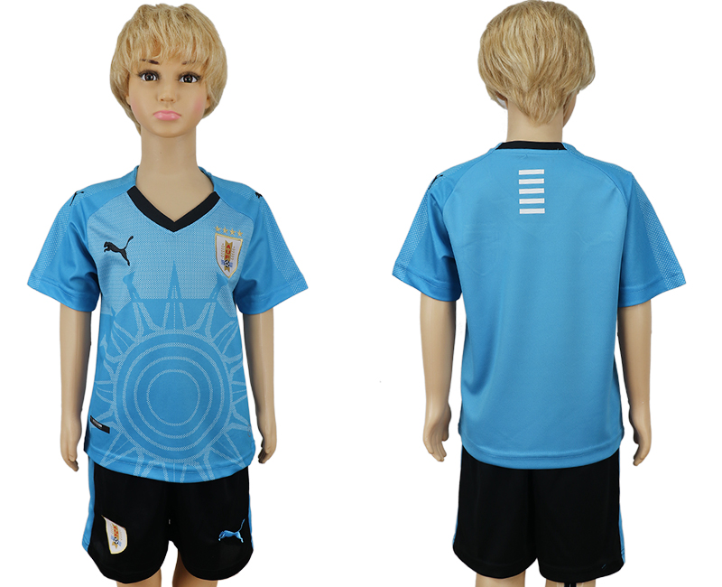Uruguay Home Youth 2018 FIFA World Cup Soccer Jersey