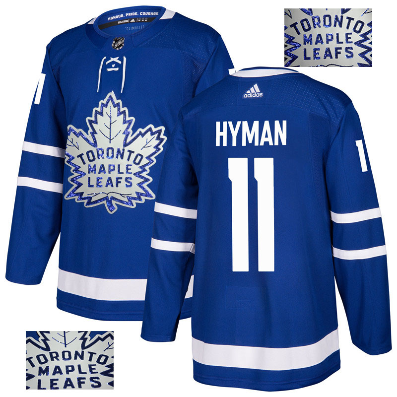 Maple Leafs 11 Zach Hyman Blue Glittery Edition Adidas Jersey - Click Image to Close