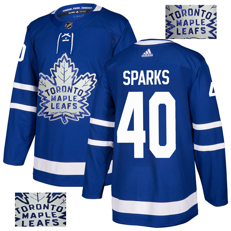 Maple Leafs 40 Garret Sparks Blue Glittery Edition Adidas Jersey - Click Image to Close