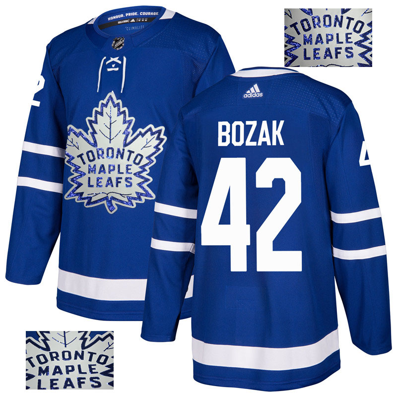 Maple Leafs 42 Tyler Bozak Blue Glittery Edition Adidas Jersey