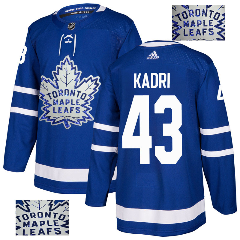 Maple Leafs 43 Nazem Kadri Blue Glittery Edition Adidas Jersey