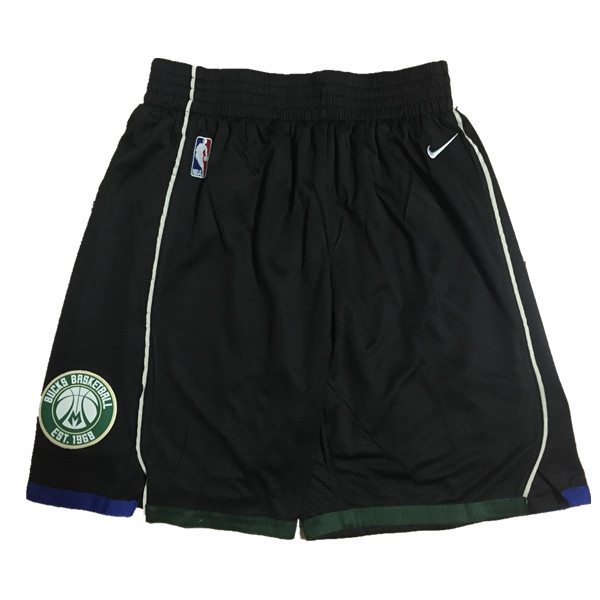 Bucks Black Nike Authentic Shorts - Click Image to Close