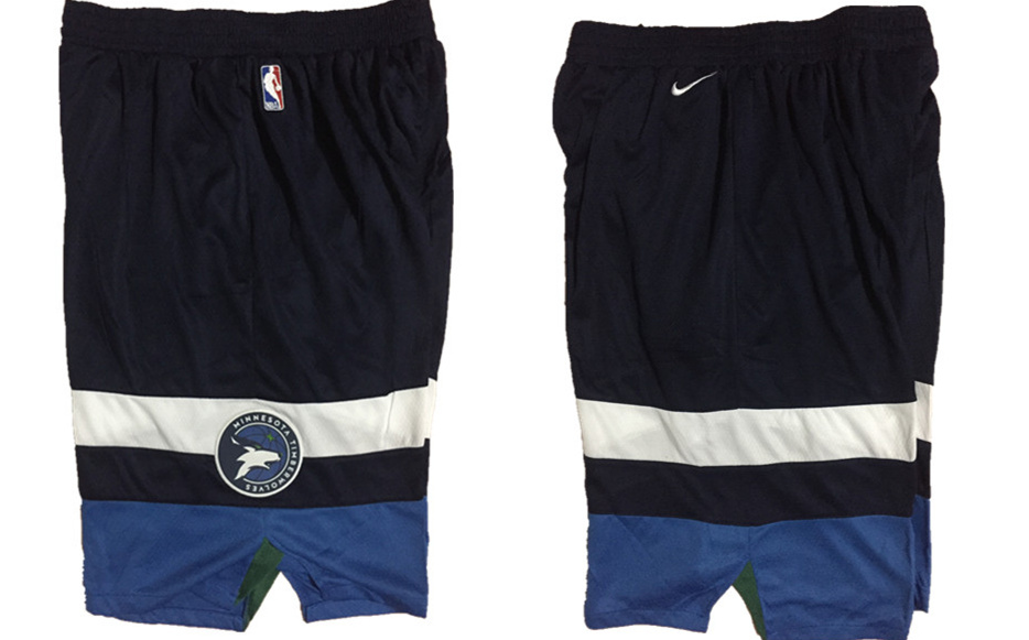 Timberwolves Navy Nike Authentic Shorts - Click Image to Close