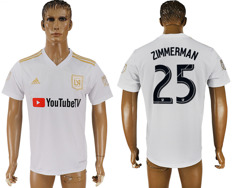 2018-19 Los Angeles FC 25 ZIMMERMAN Away Thailand Soccer Jersey - Click Image to Close