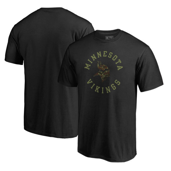 Minnesota Vikings NFL Pro Line by Fanatics Branded Camo Collection Liberty Big & Tall T-Shirt Black