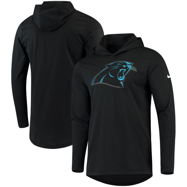 Carolina Panthers Nike Blend Performance Hooded Long Sleeve T-Shirt Black
