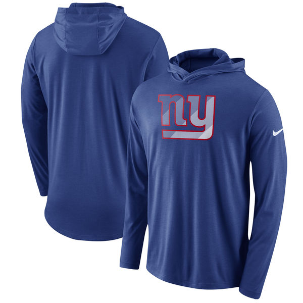 New York Giants Nike Blend Performance Hooded Long Sleeve T-Shirt Royal
