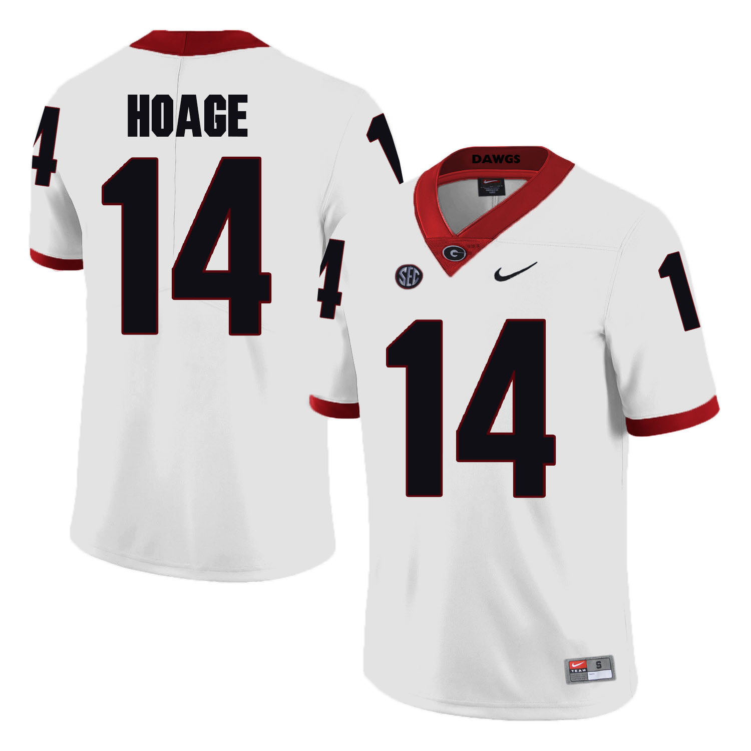 Georgia Bulldogs 14 Terry Hoage White College Football Jersey - Click Image to Close