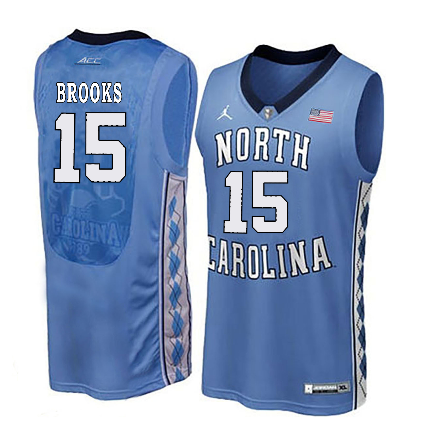 North Carolina Tar Heels 15 Garrison Brooks Blue College Basketball Jersey