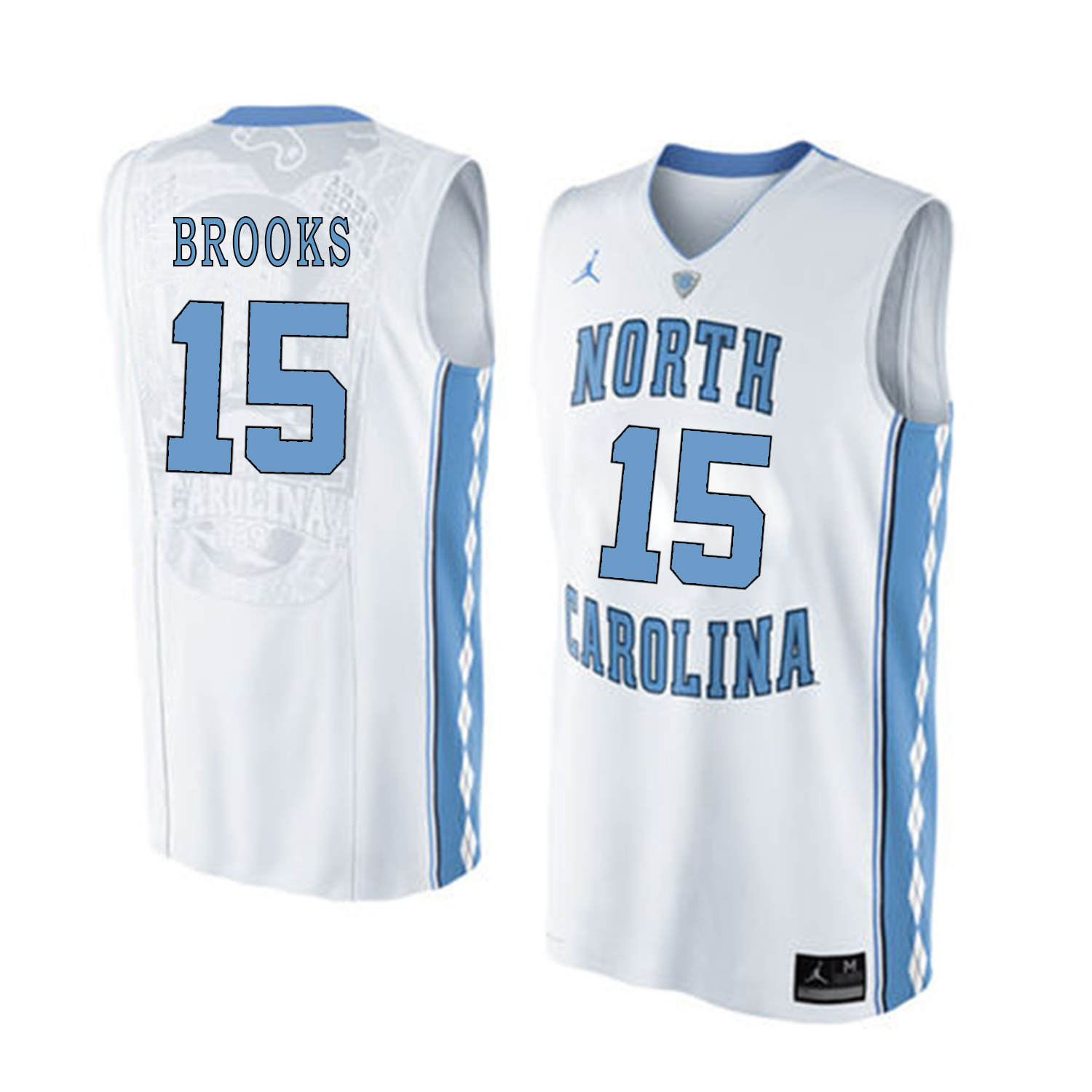 North Carolina Tar Heels 15 Garrison Brooks White College Basketball Jersey