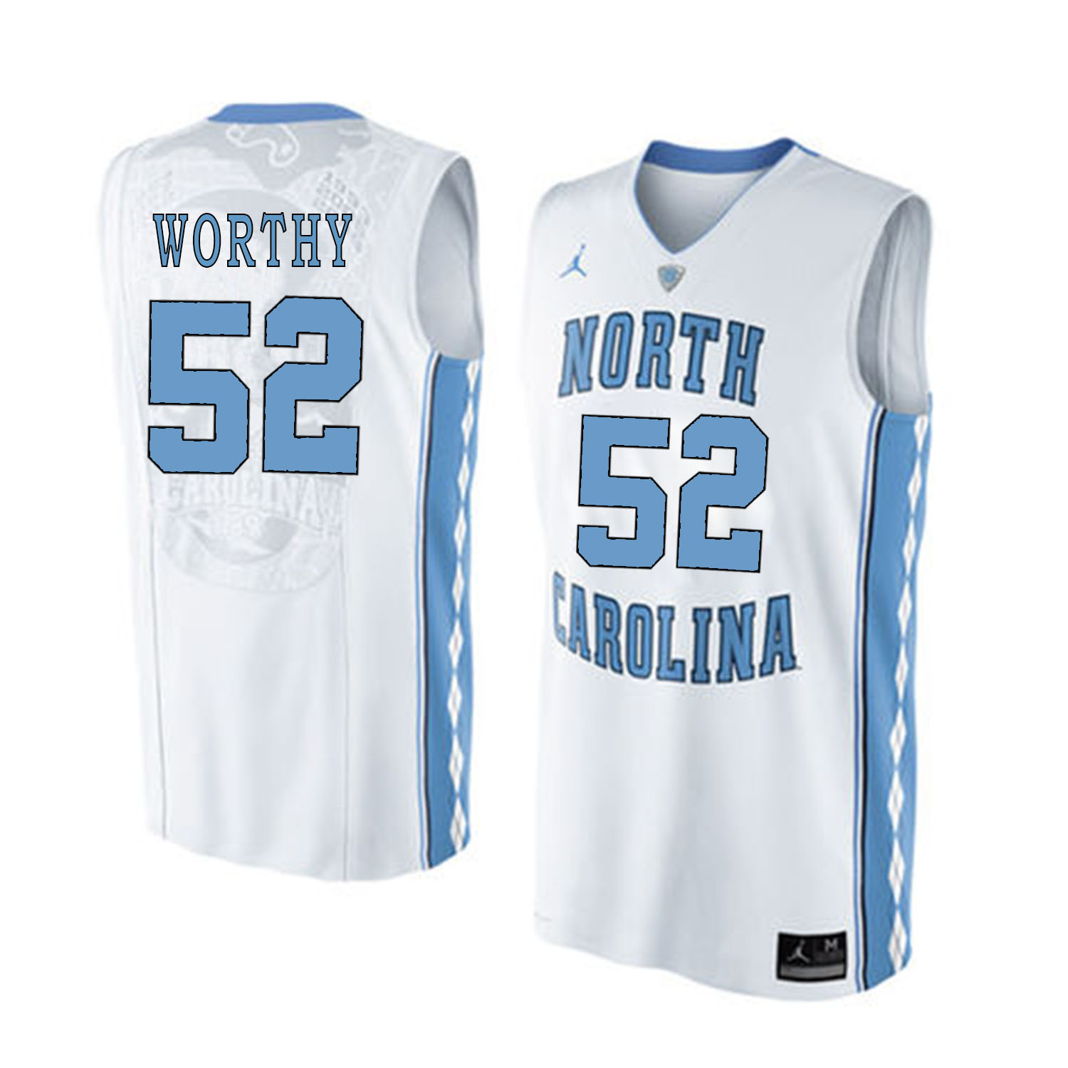 North Carolina Tar Heels 52 James Worthy White College Basketball Jersey