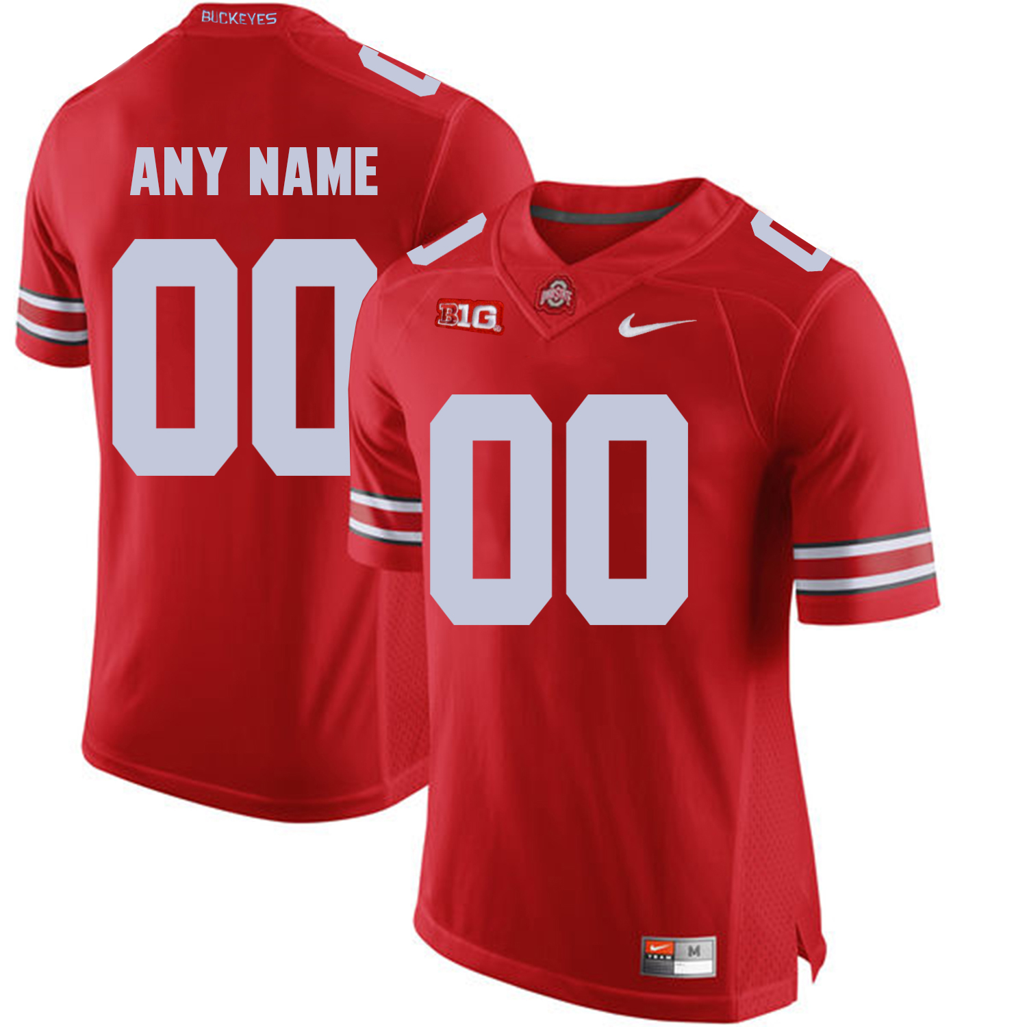 Ohio State Buckeyes Red Men's Customized College Football Jersey