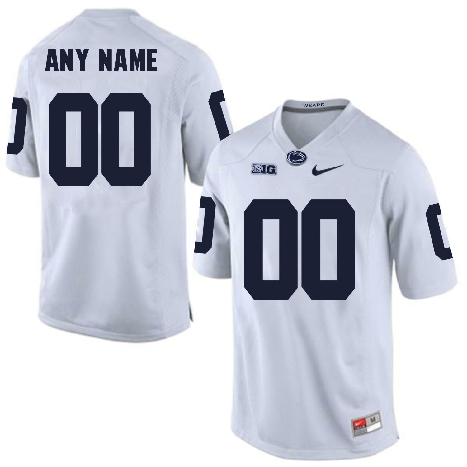 Penn State White Men's Customized College Football Jersey
