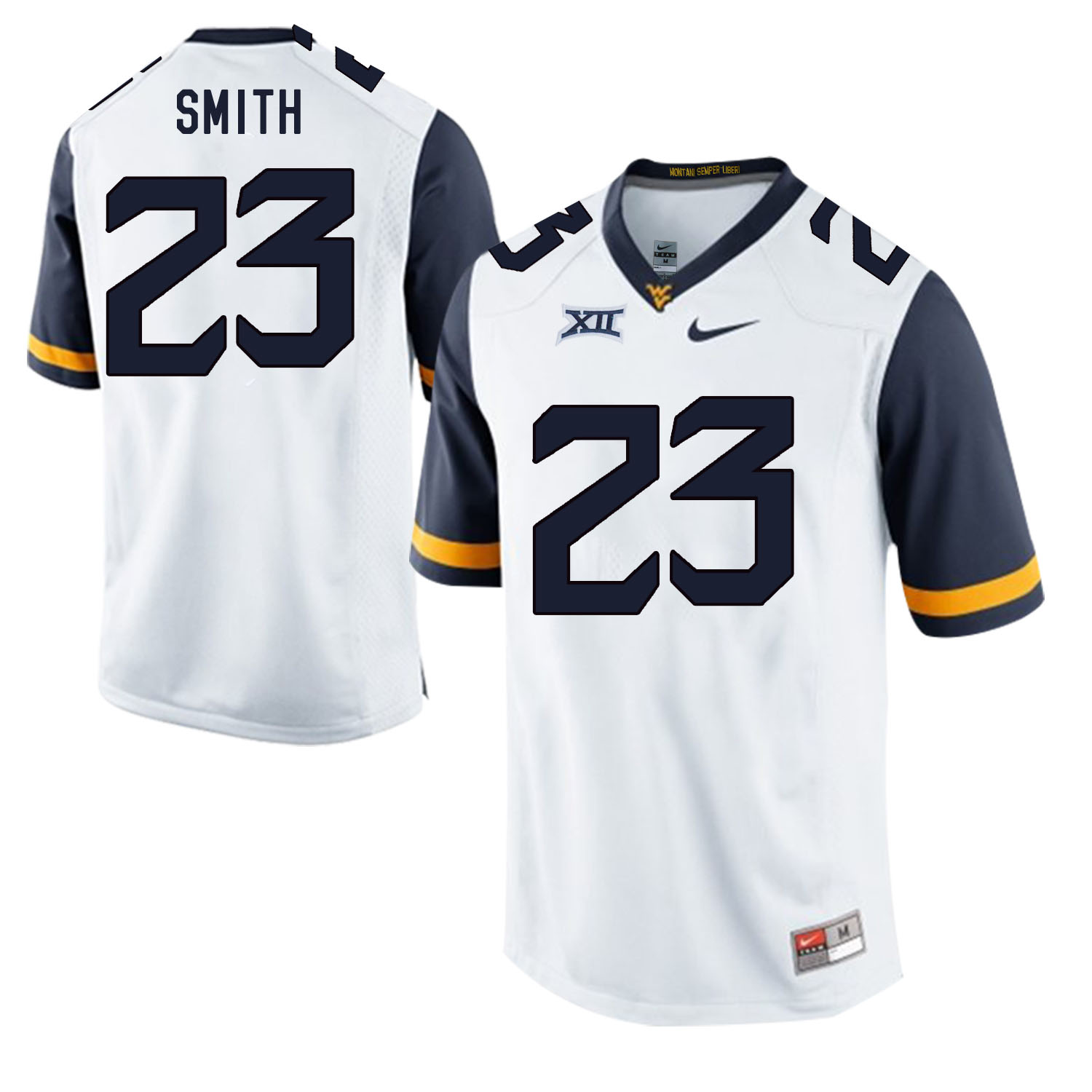 West Virginia Mountaineers 23 Geno Smith White College Football Jersey
